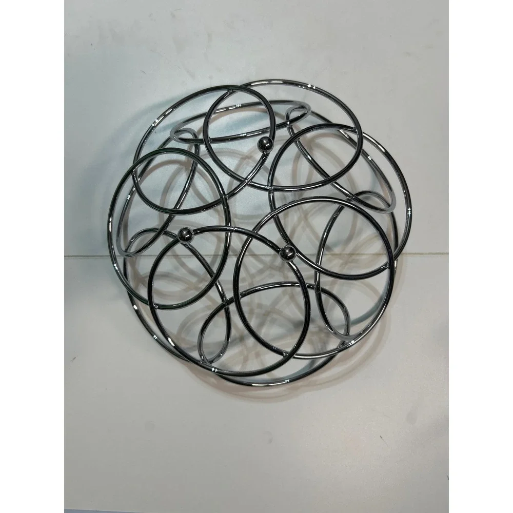 Modern Chrome Wire Circle Fruit Bowl Decorative Table‎ Centerpiece